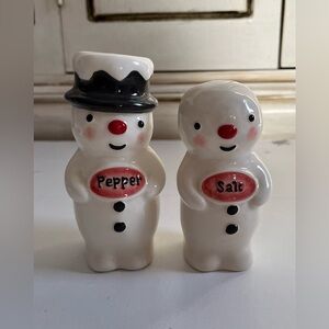 New Scf Snowman Salt and Pepper Shakers Top Hat Winter Christmas Holiday Snow